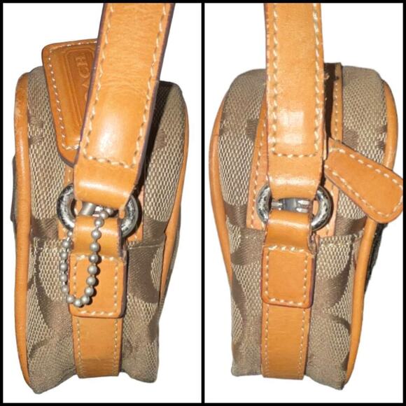 Coach Signature Canvas Brown Mini Crossbody Shoulder Bag - Picture 6 of 15